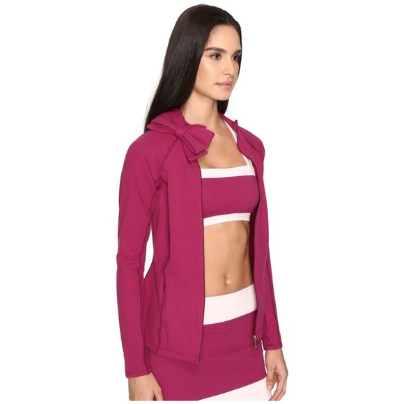 KATE SPADE x BEYOND YOGA Zinfandel Neck Bow Front Zip Jacket sz S Women's Yoga - Picture 5 of 16